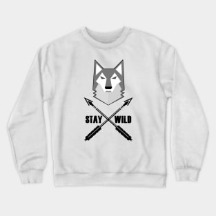 Stay Wild Wolf Wilderness Wolves Adventure Crewneck Sweatshirt